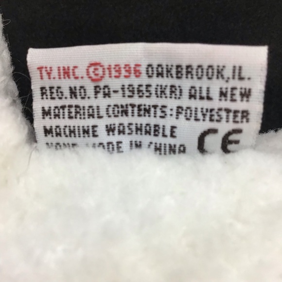 1996 Ty Pillow Pals White Lamb BaBa Yellow Ribbon Easter Plush Stuffed Animal - Picture 7 of 8